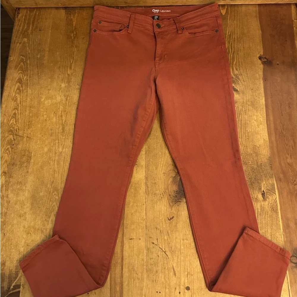 Gap Legging‎ Mid-Rise Jeans Womens Size 8/29 Regular Tierra Red